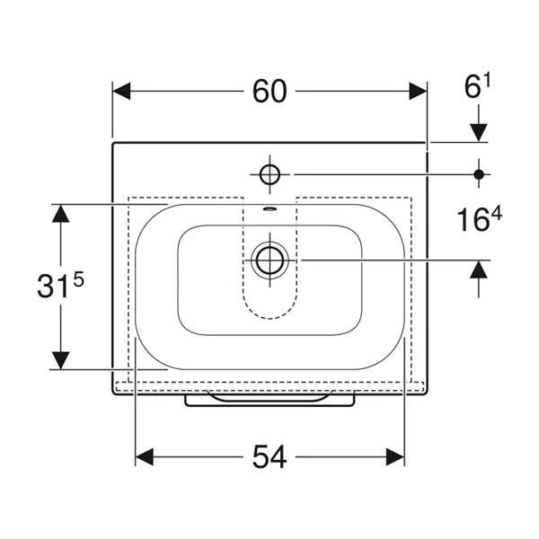 Set mobilier cu lavoar Geberit Selnova Square 60cm