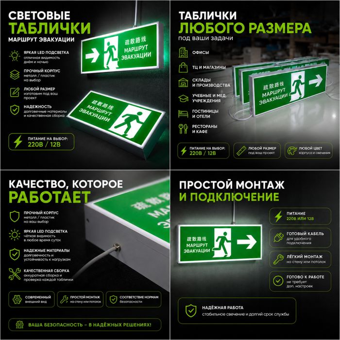Таблички световые/навигация
