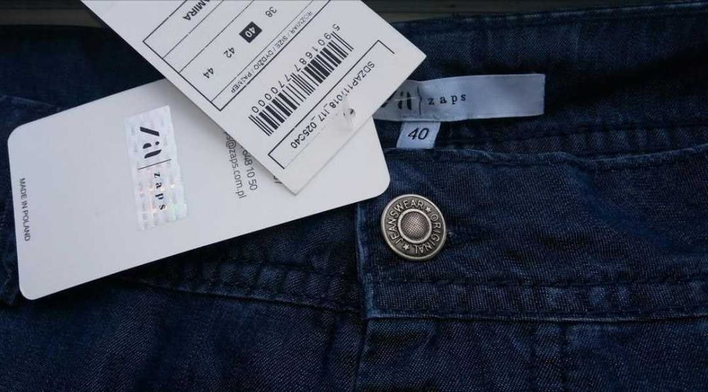Pantaloni dama, blue denim, ZAPS