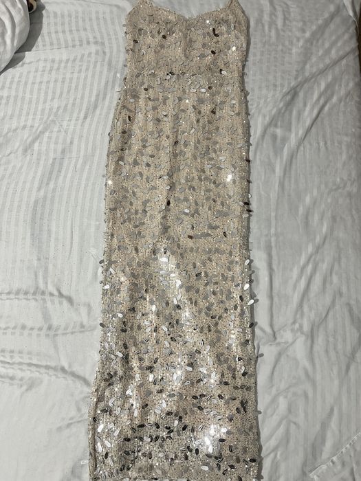 Rochie de seara/eveniment cu paiete bej