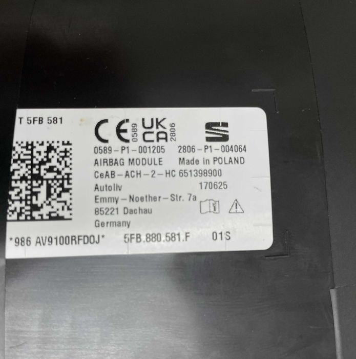 airbag scaun pentru toata gama VAG - Audi VW Seat Skoda Porsche etc