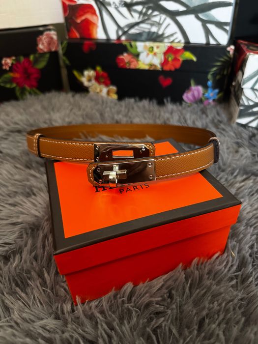 Колан естествена кожа с кутийка Kelly