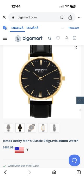 Ceas barbati James Derby rose gold