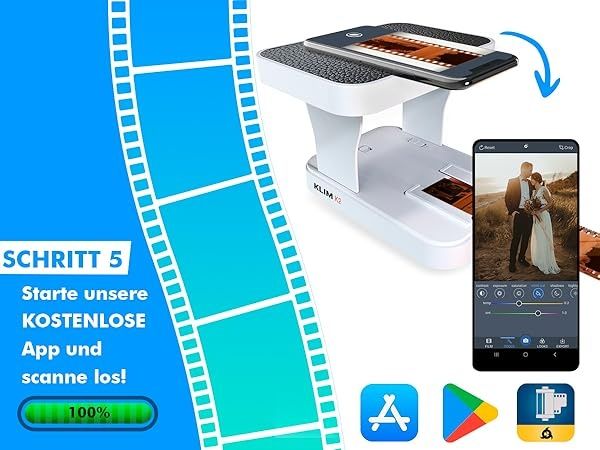 Мобилен скенер за телефон за 35 мм филми и диапозитиви с LED подсветка