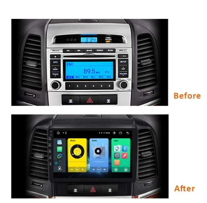 9-инчова мултимедия за HYUNDAI Santa Fe 2 (2006–2012) + подарък камера