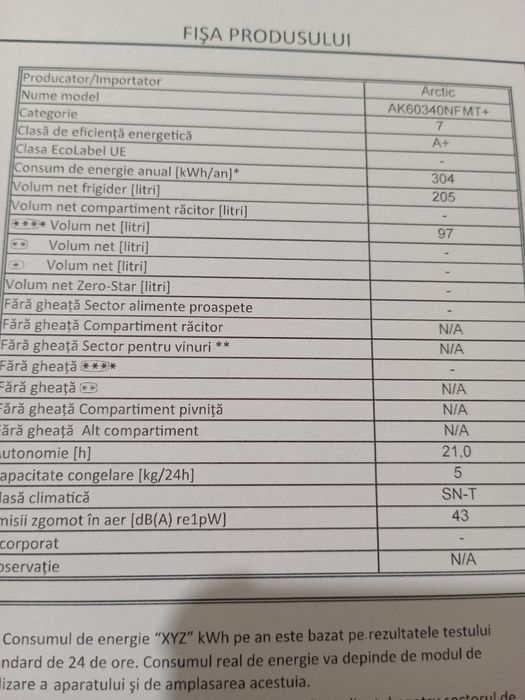 Combina frigorifica ARCTIC