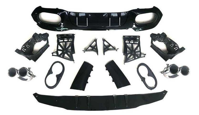 Difuzor Bara Spate Mercedes A Class V177 Sedan 2018-up A45 Crom