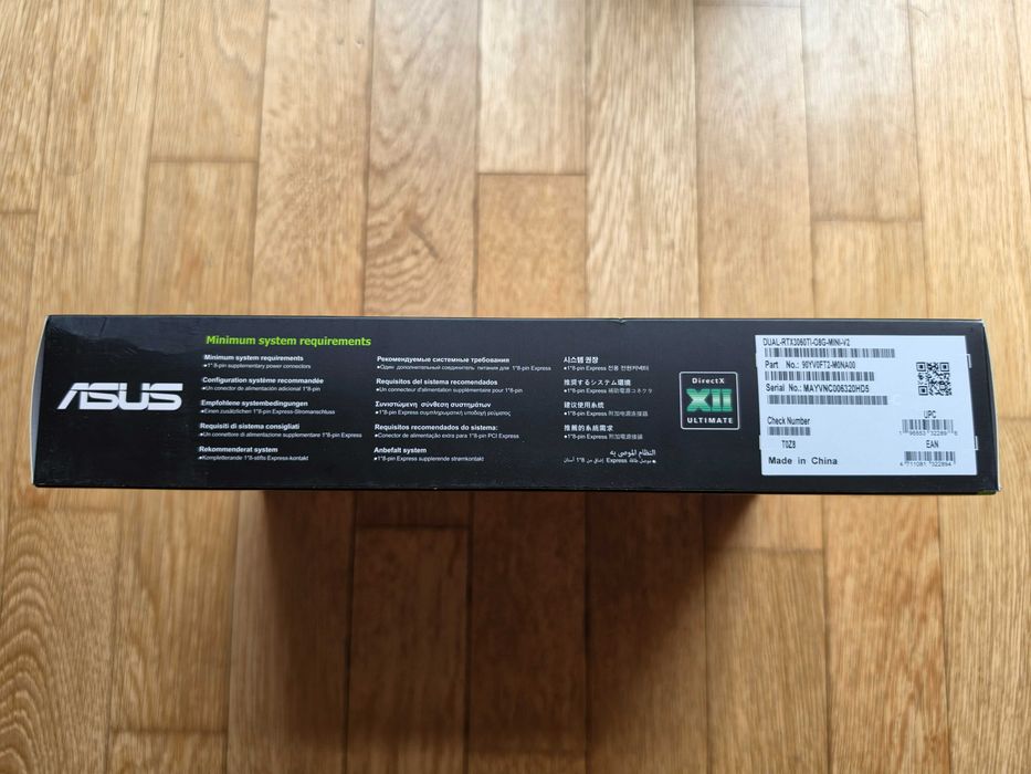 ASUS DUAL GeForce RTX 3060 Ti MINI OC Edition 8GB GDDR6 с кутия и всички аксесоари