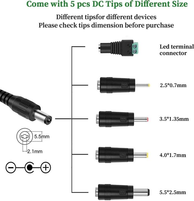 Adaptor alimentare Gonine 12V 2A 24W AC 100-240V DC 12V bandă LED