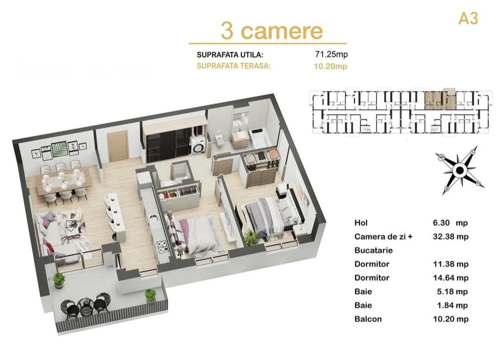 Apartament 3 camere | Lup Residence – Avantgarden
