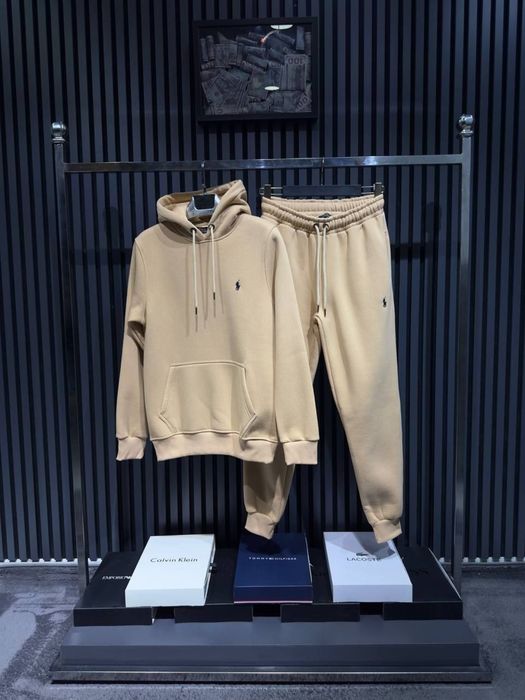 Мъжки екип Polo Ralph Lauren с качулка - син и бежов