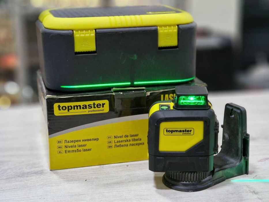 Лазерен нивелир Topmaster 1x3D TMP / 40м, зелен лъч