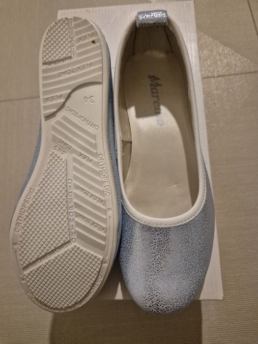 Balerini Malerbo albastru bleu stralucitor, marime 34