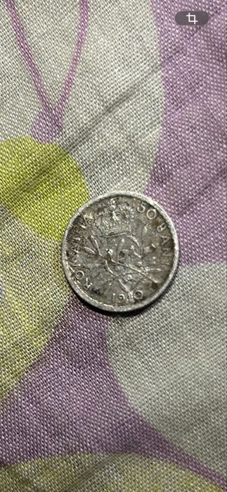 Moneda argint 5 bani 1910