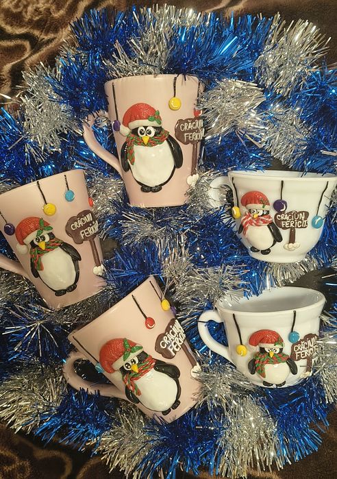 Căni Fimo cu tematică de Craciun