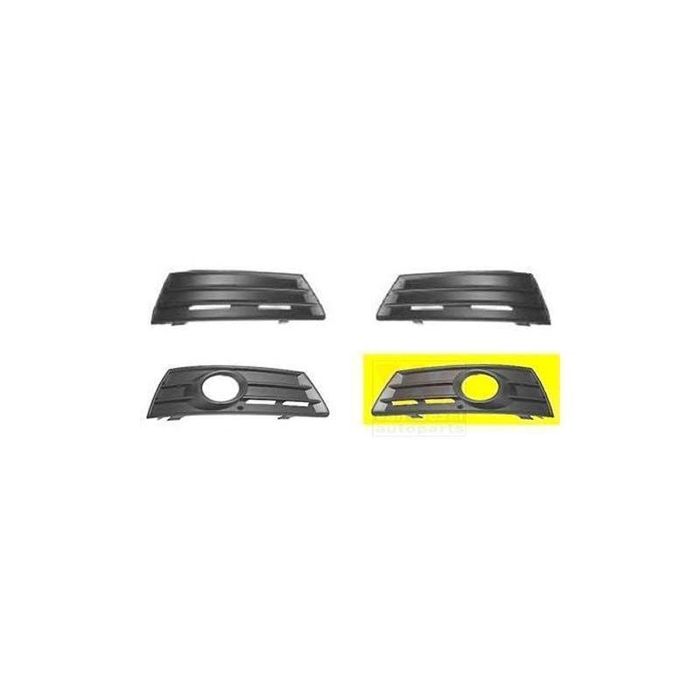 Grila bara fata VW Passat CC (3Cc), 06.2008-02.2012, Stanga, 3C8853665C, 955627-1 cu locas pentru proiectoare