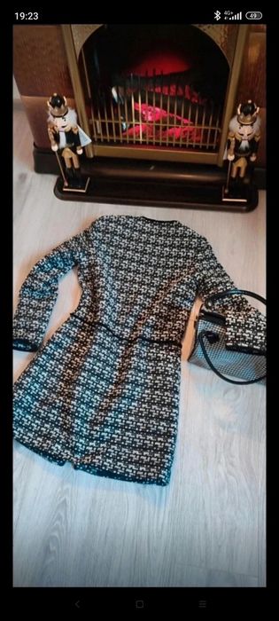 Haina eleganta Orsay, negru cu alb, stil clasic franțuzesc, lână