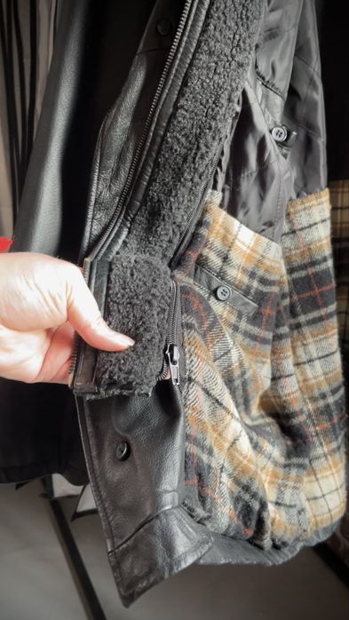 Кожаная куртка зимняя