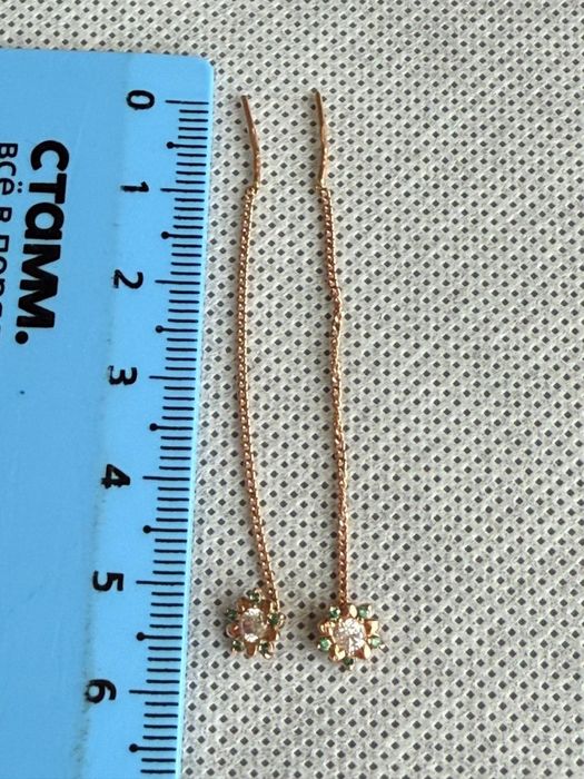 Серьги золотые сердечки и серьги продергушки