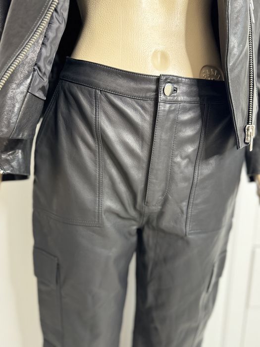 Pantaloni cargo piele naturala Vero Moda