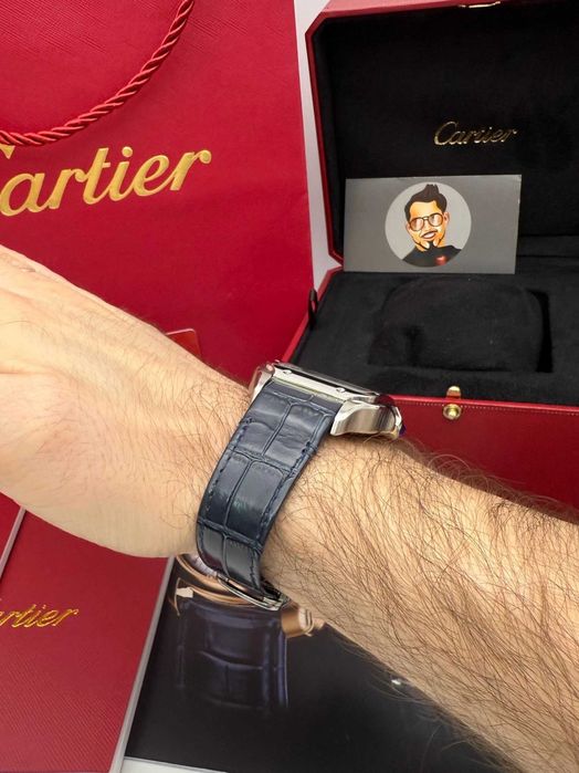 Cartier santos 100 синьо