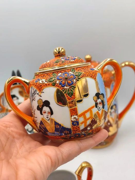 Satsuma Japan Lithophane Geisha“, японски сервиз
японски порцеланов сервиз за кафе,