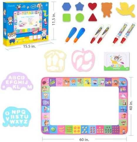 Нова Подложка за рисуване с вода за деца сгъваема образователна с 6 писалки и шаблони