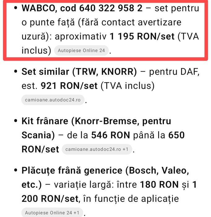 Vând plăcuțe pentru camion și remorcă