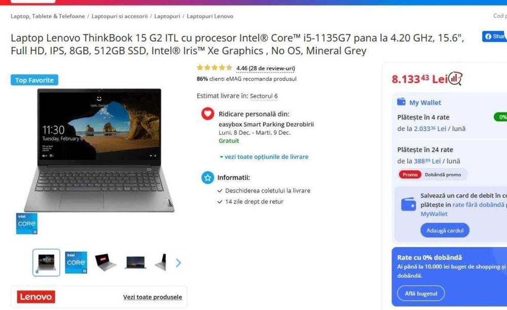 Laptop Lenovo ThinkBook 15 G2 ITL