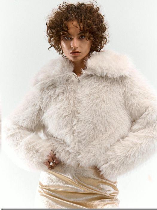 Зимно палто от изкуствен косъм