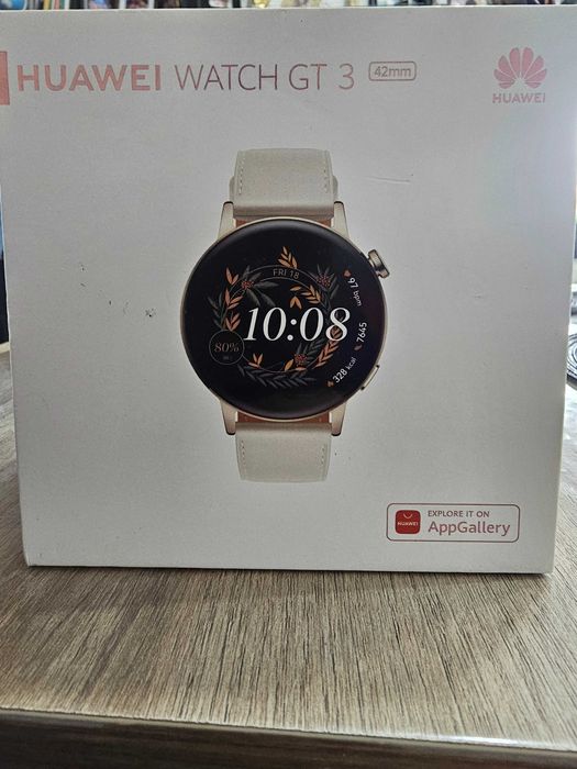 Huawei Watch GT 3 – Gold / White Leather