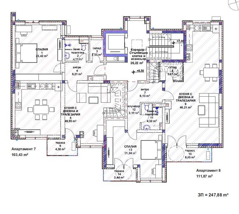 Продава се Двустаен апартамент в Габрово, Център - 74 кв.м за 1000 €/кв.м - Снимка #2