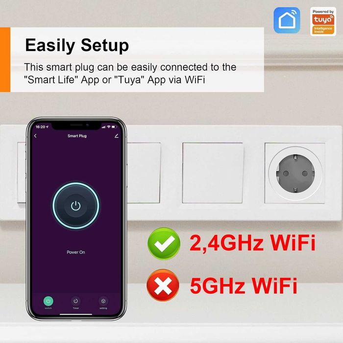 ANTELA Smart Plug 16A 3680 Watt с мониторинг на захранването - 4 бр.