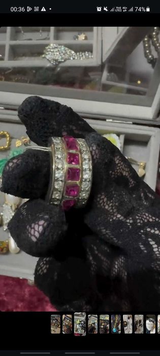 Продам винтажные серьги клипсы, камни могут быть рубины