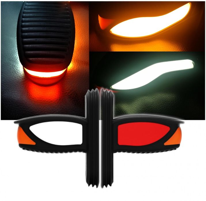 Комплект 2 броя рогчета кобра , с мигач, неон ефект, странични маркери