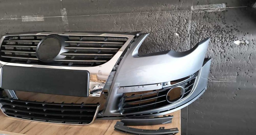 Bara fata VW Passat B6 2005-2010 cu grile Radiator, Bandouri Gri LA7T