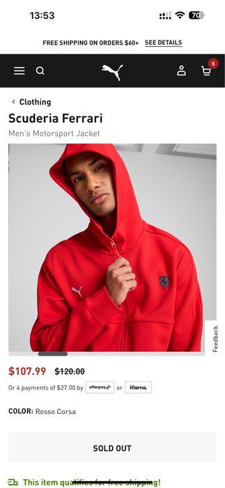 Куртка худи Scuderia Ferrari Puma