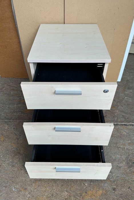 Stoc 100 buc Rollbox Profesional pe rotile cu 3 sertare metalice; Casetiera; Dulap birou; Fiset