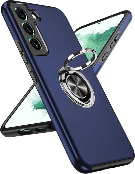 Husa Samsung S21+/S22+ Plus Smart Clear view/LED View Cover/silicon case/protective standing cover S21+/S22 capac protectie spate cu inel ring