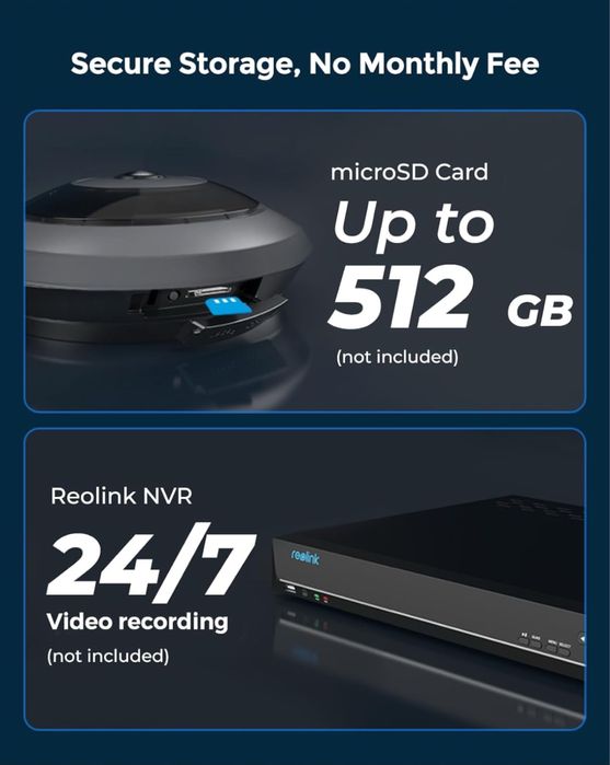 WiFi IP камера за наблюдение Reolink Fisheye FE-W 6MP 360°