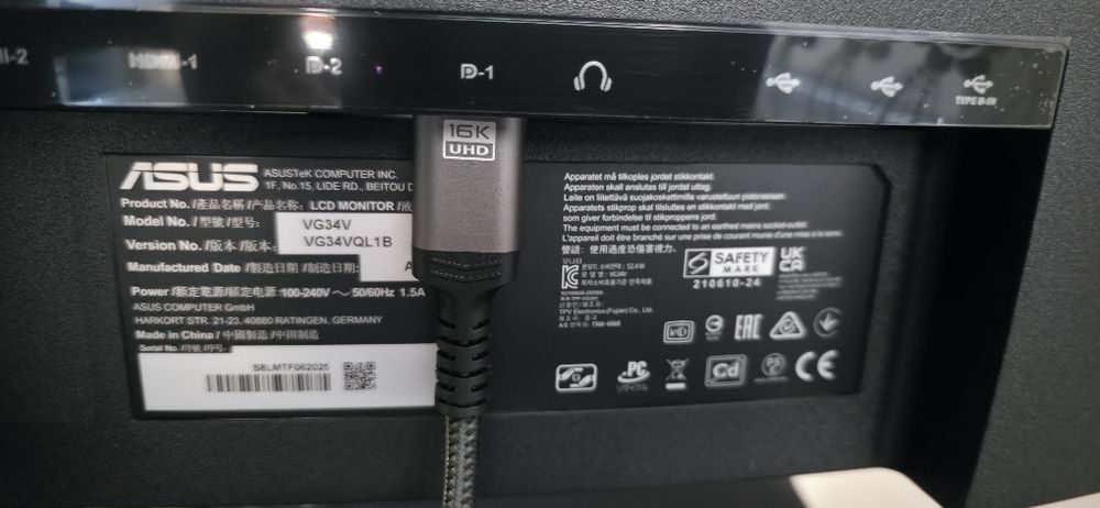 Monitor Gaming curbat LED VA ASUS TUF VG34VQL1B