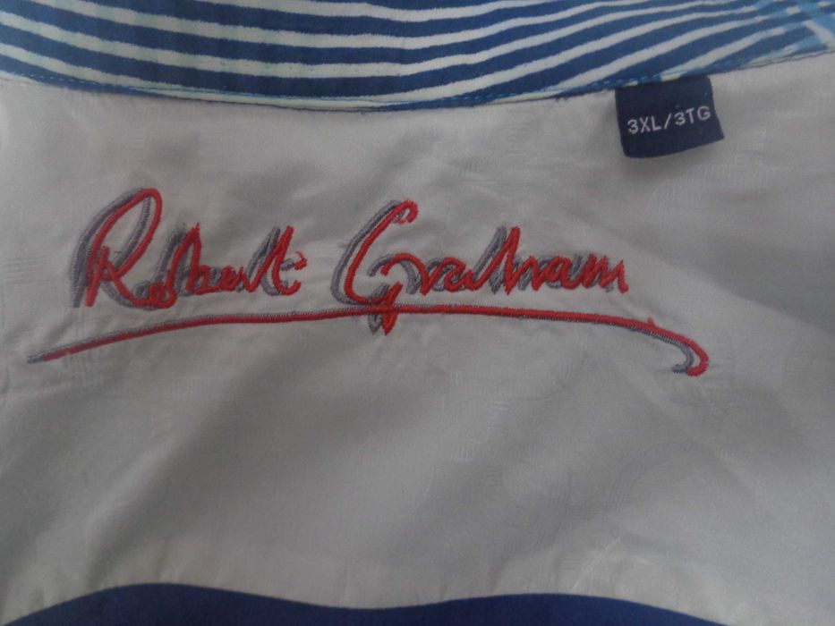 Camasa Robert Graham albastra brodata marimea 3XL