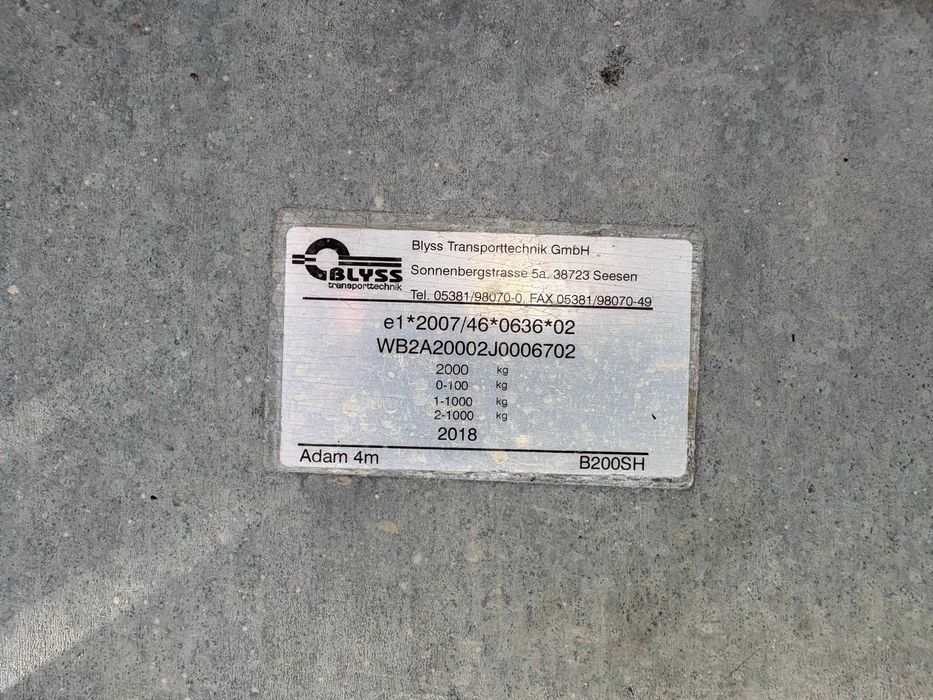 Remorca, platforma auto, slep, Blyss 2000 kg, 4 m