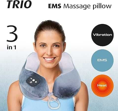 Масажна възглавница за врат Prorelax EMS Trio, батерии, с  2 електрода