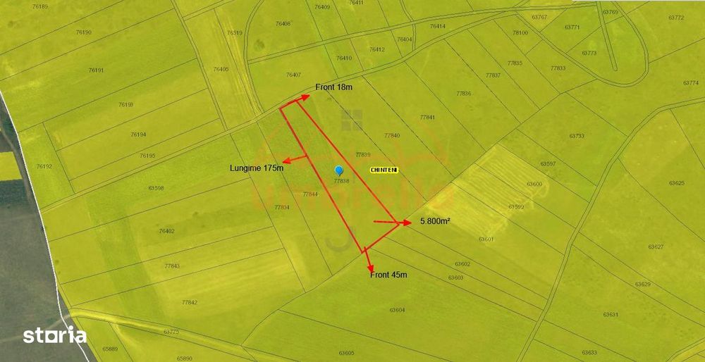 Teren de vanzare intravilan 5.800m²38€ m² Chinteni