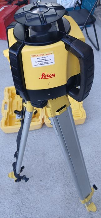 Ротационен лазерен нивелир Leica RUGBY 640, 635 nm, 800 м, с приемник, батерии, зарядно и куфар