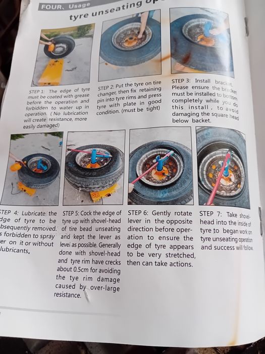 Aparat dejantat cauciucuri camioane