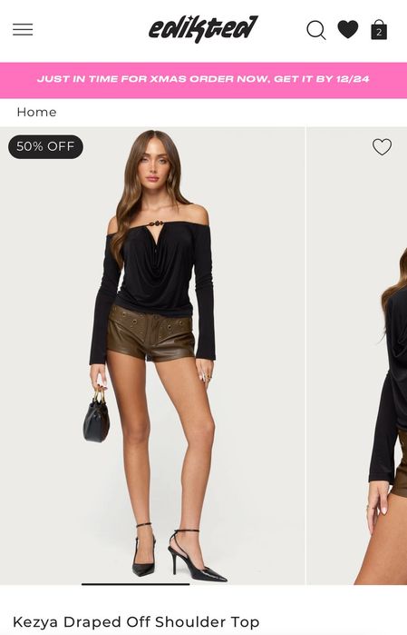 Черна блуза Edikted XS