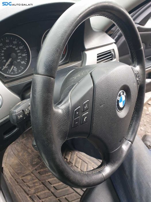 Volan Piele 3 Spite cu Comenzi Fara Airbag cu Uzura BMW Seria 3 E90 E91 2004 - 2011 [C3466]