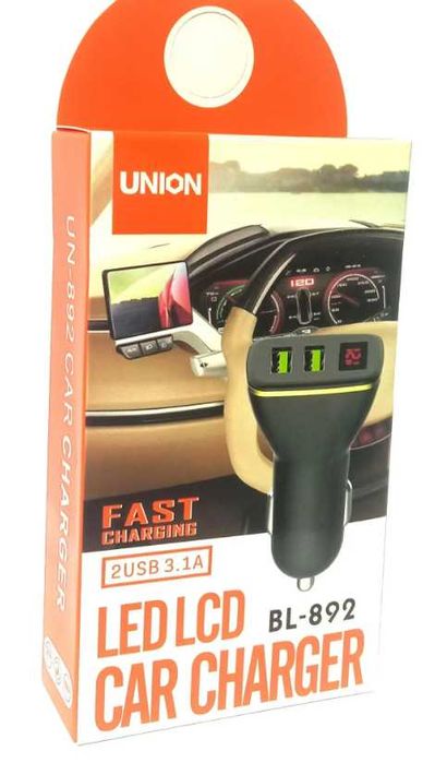 Автомобильное З/У USB  (2USB/3.1A) черный